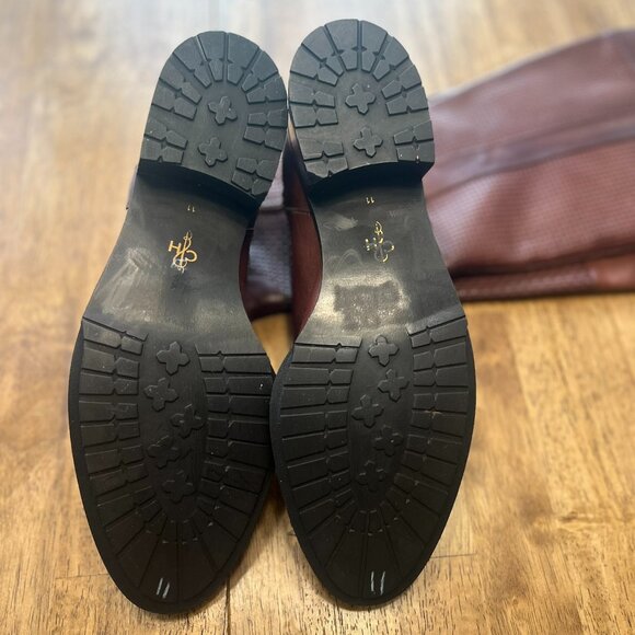 Cole Haan Tall Woven Design Leather Boots 11B - Picture 4 of 9